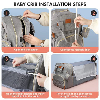 CozyPod™ 3 in 1 Diaper Backpack 