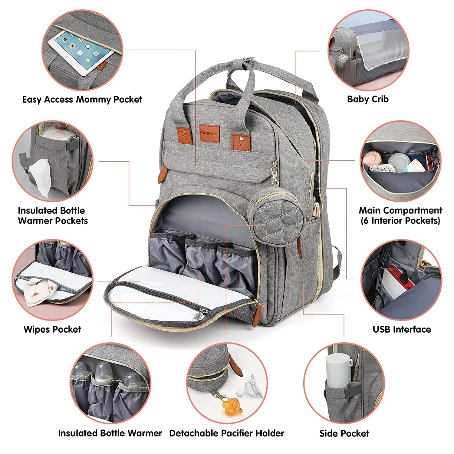 CozyPod™ 3 in 1 Diaper Backpack 