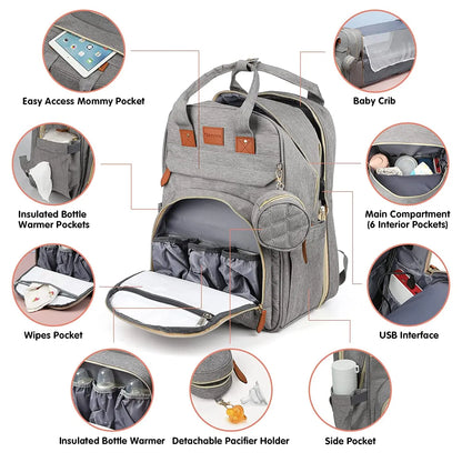 CozyPod™ 3 in 1 Diaper Backpack 