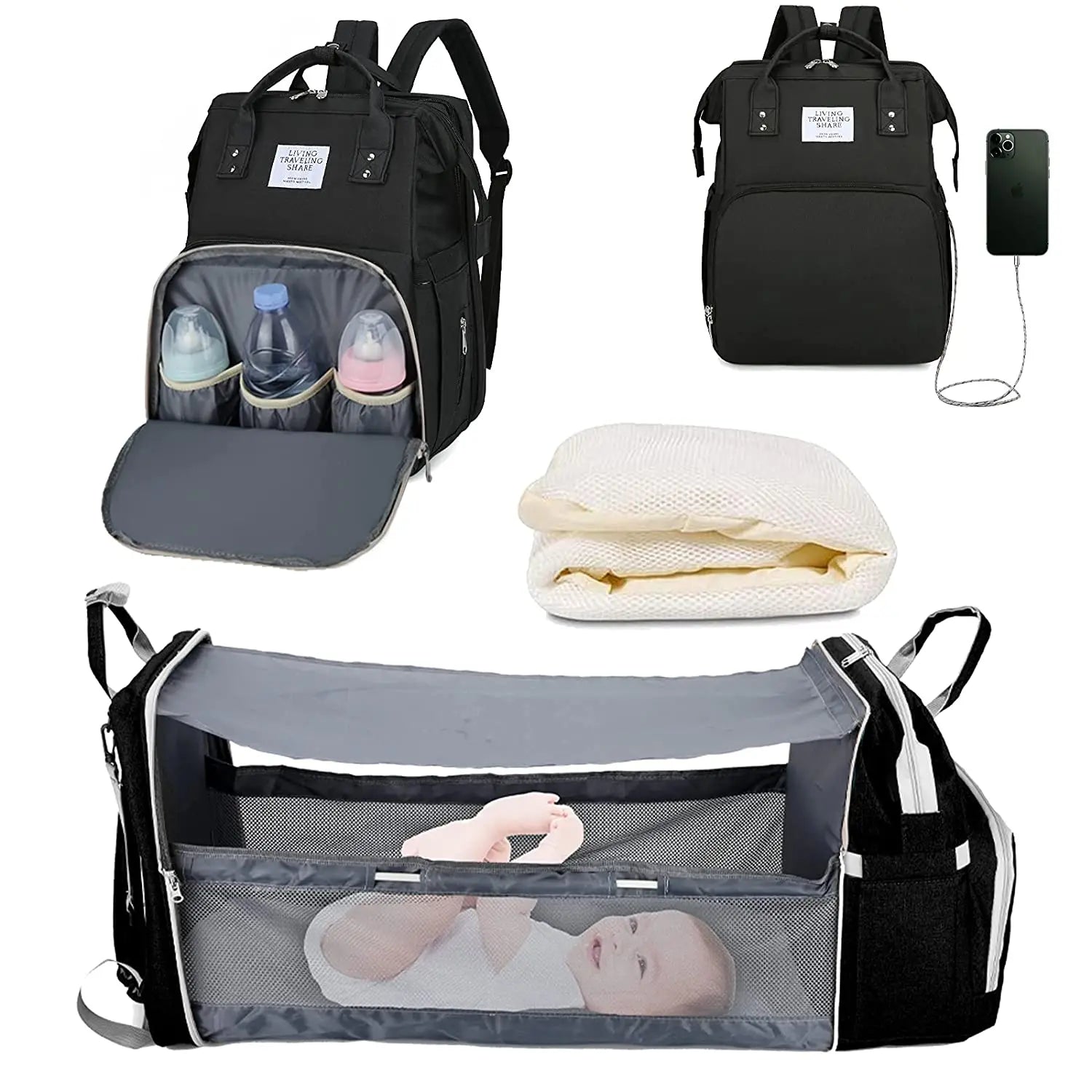 CozyPod™ 3 in 1 Diaper Backpack 