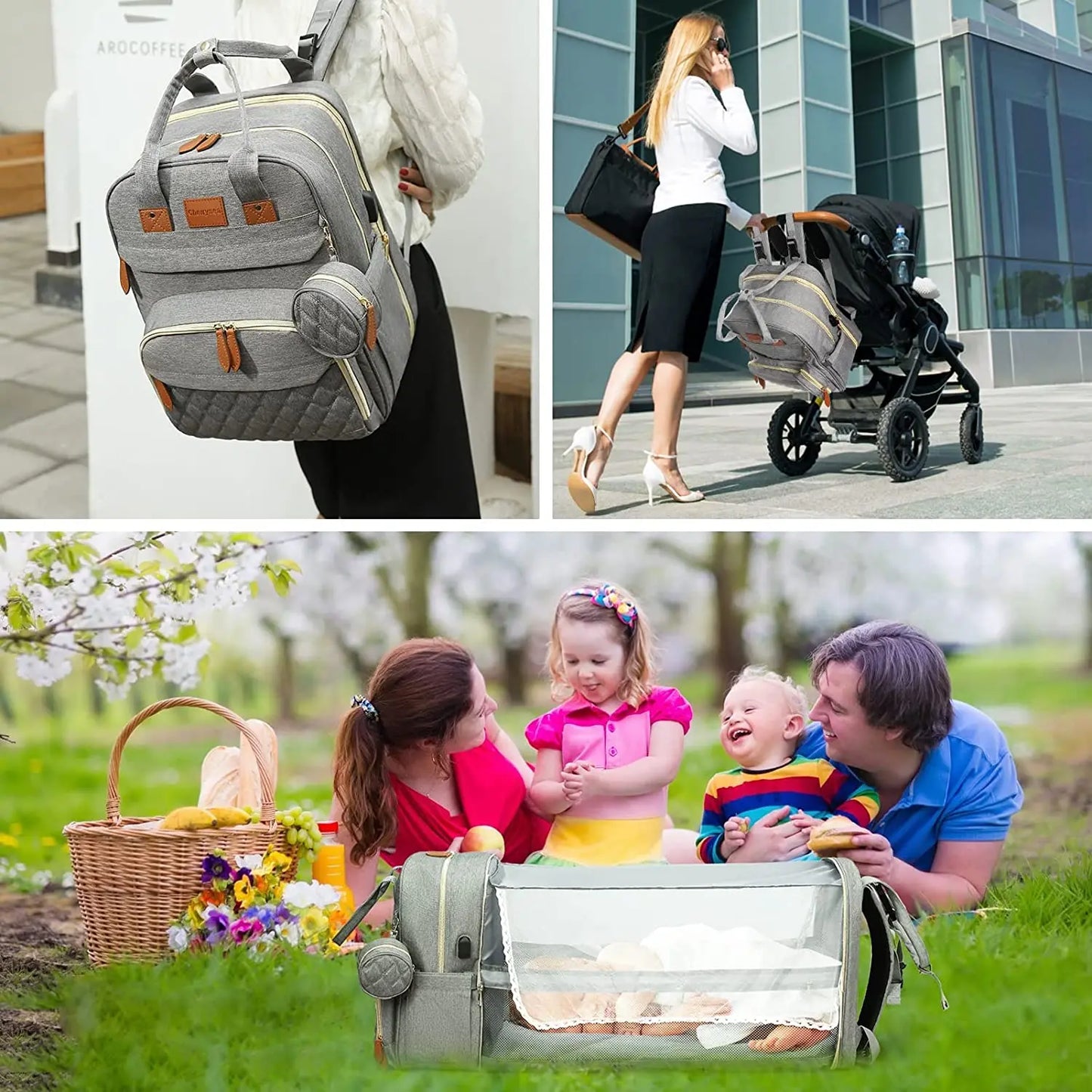 CozyPod™ 3 in 1 Diaper Backpack 