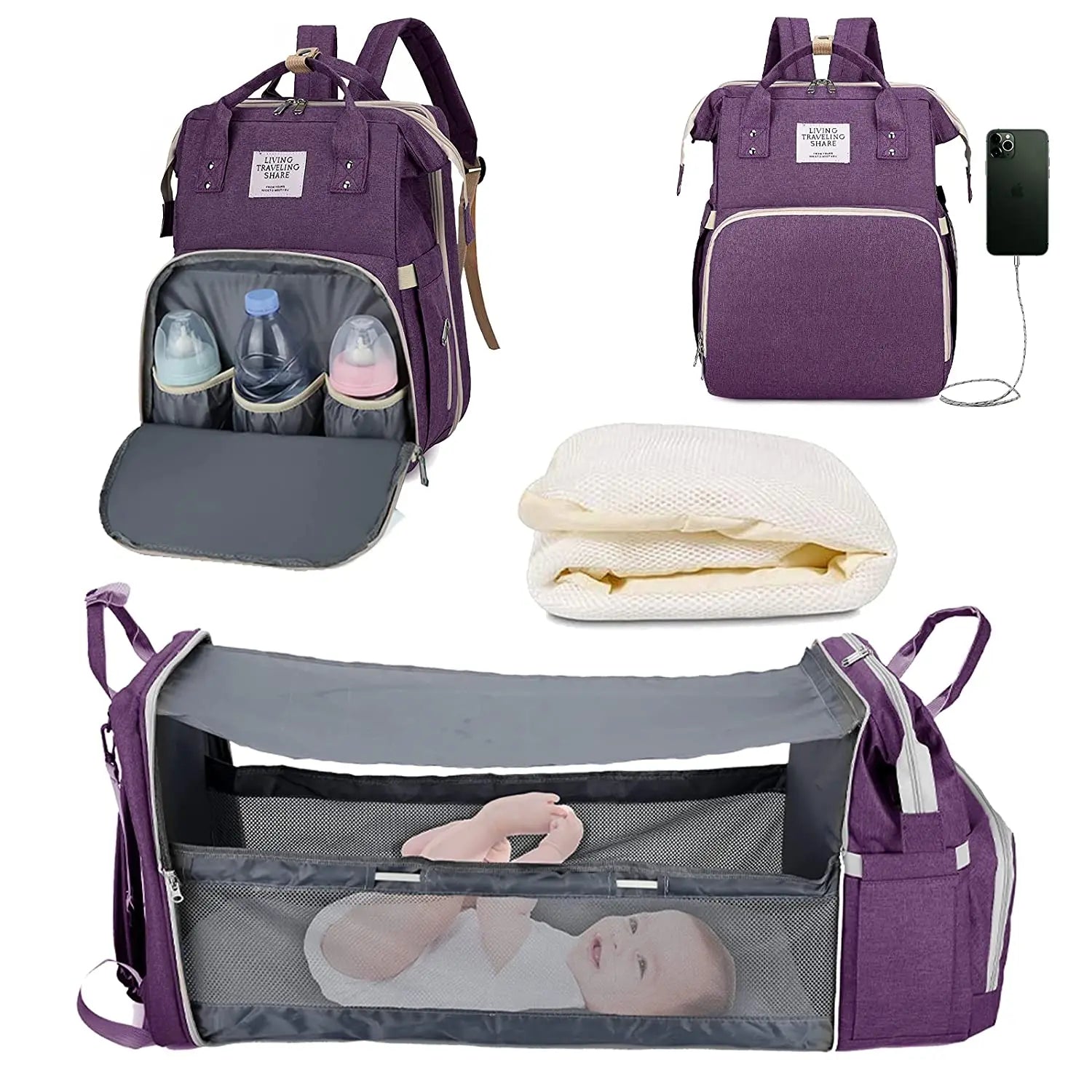 CozyPod™ 3 in 1 Diaper Backpack 