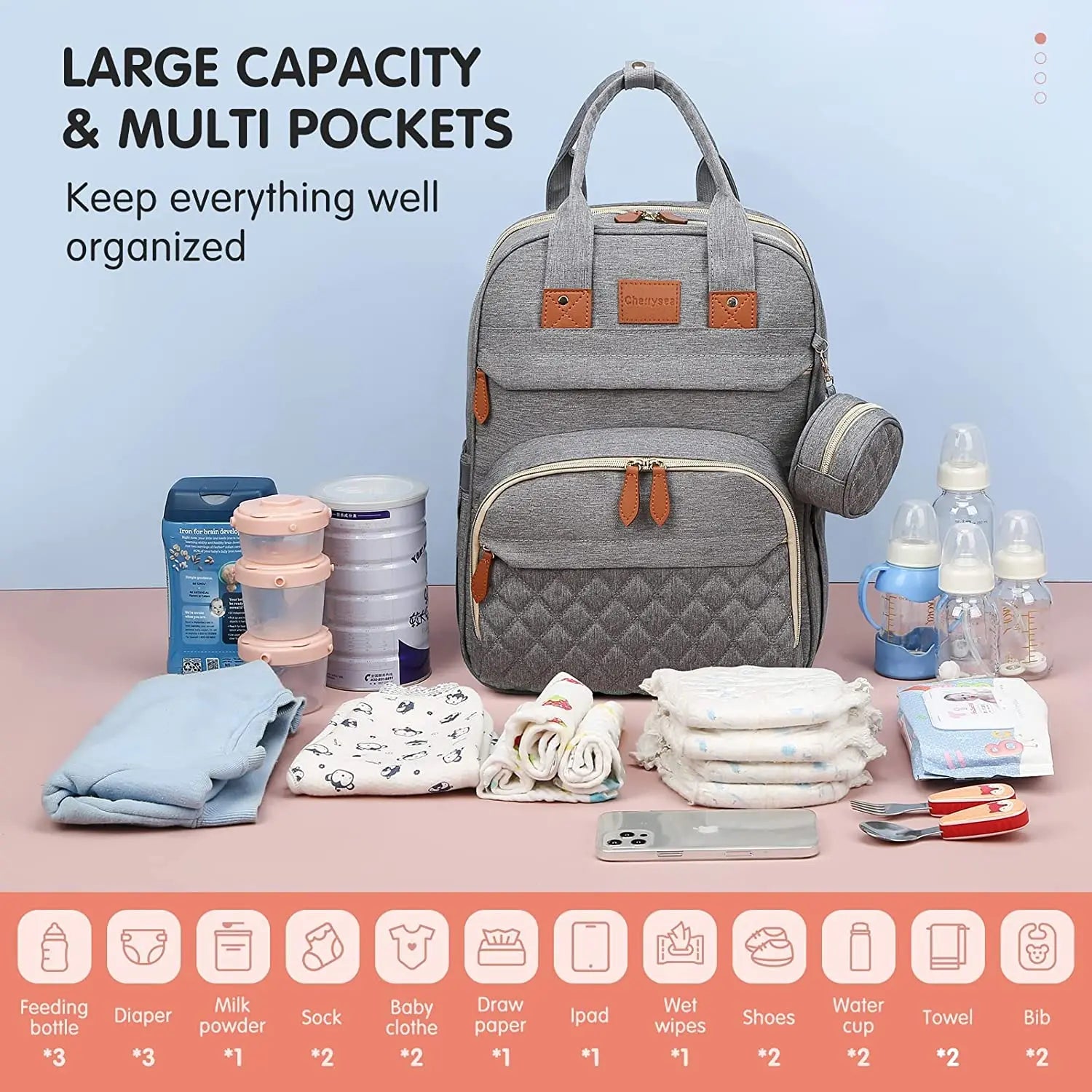 CozyPod™ 3 in 1 Diaper Backpack 