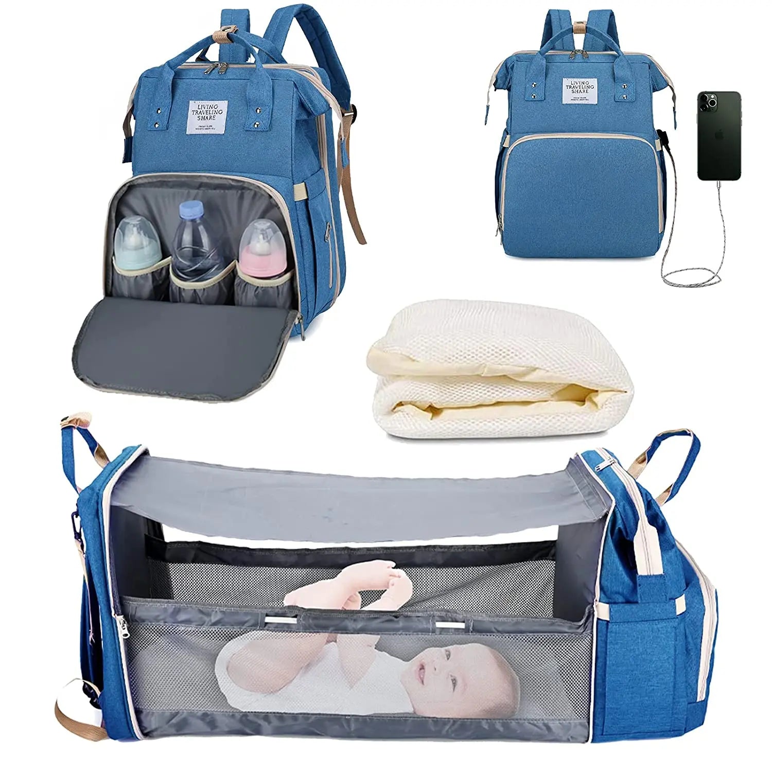 CozyPod™ 3 in 1 Diaper Backpack 